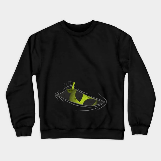 Funny Cute Visitor Alien Looks Out Of Belly Crewneck Sweatshirt by FancyTeeDesigns